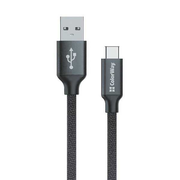Кабель ColorWay USB-USB Type-C, 1м Black (CW-CBUC003-BK) CW-CBUC003-BK фото