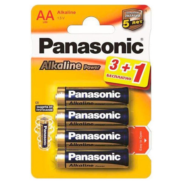 Батарейка Panasonic Alkaline Power AA/LR06 BL 4 шт (LR6APB/4BP) LR6APB/4BP фото